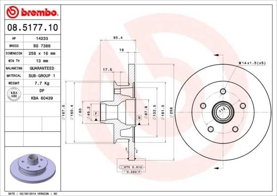 Volkswagen Ön Fren Diski Standard BREMBO