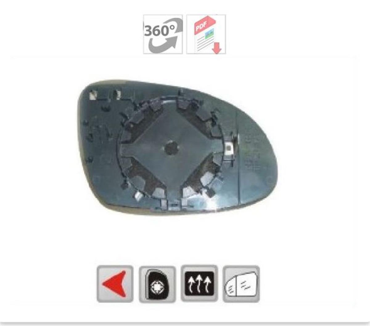 Vw Golf Passat Sharan Ayna Camı Sol Elektrikli Isıtmalı Viewmax