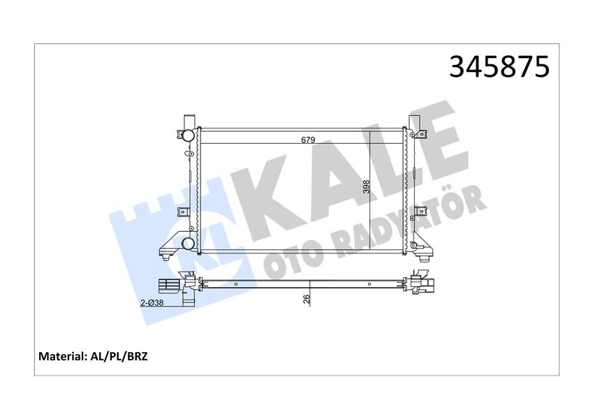 Volkswagen LT28-35 Radyatör Klimasız KALE-RADYATOR