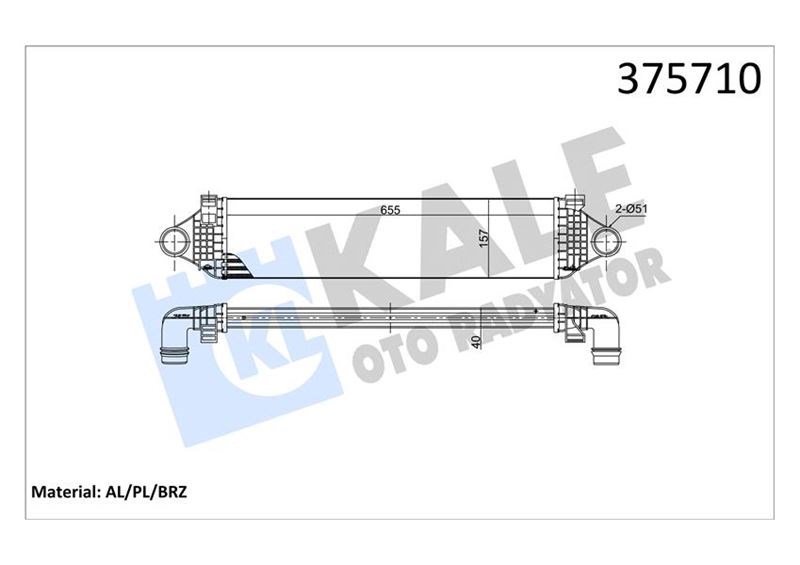 Volvo S60 II Turbo Radyatörü Intercooler 1.5 T3-2.0 D3 KALE-RADYATOR