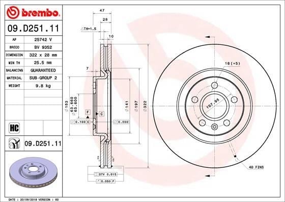 Volvo S60 3 Ön Fren Aynası BREMBO