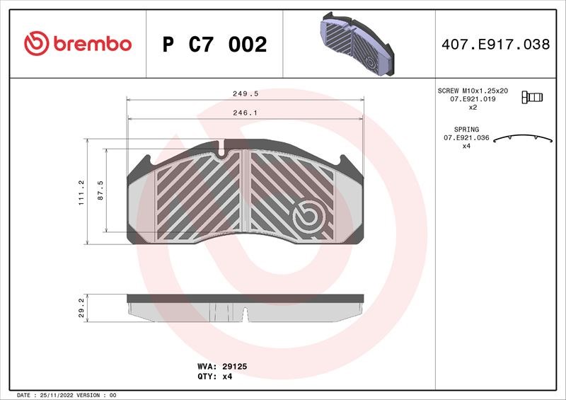 Meritor LM Plaxton Elite Panther Volvo 9700 Fren Balatası BREMBO