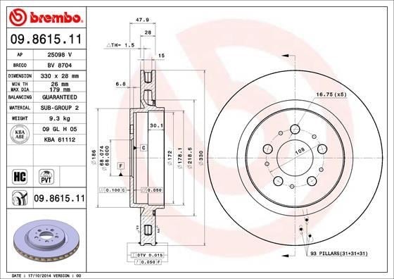 Volvo S60 I Arka Disk Ayna BREMBO