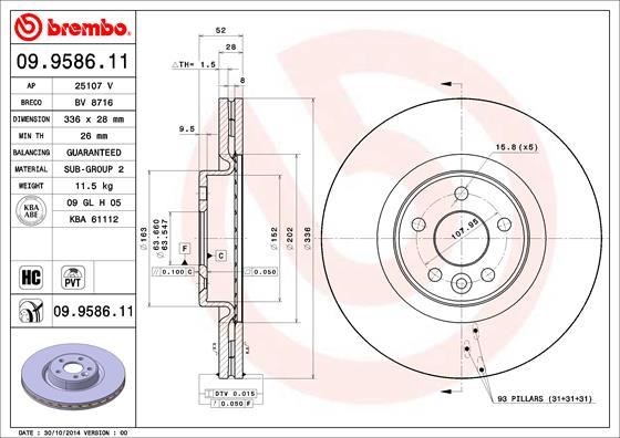 Volvo S60 II Ön Fren Disk Aynası Havalı BREMBO