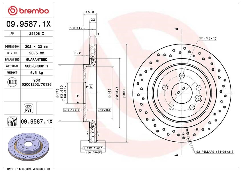 Volvo S60 S80 V60 Fren Diski BREMBO