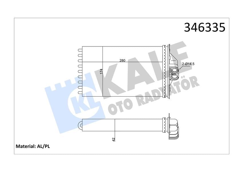 Chrysler Voyager Kalorifer Radyatörü KALE-RADYATOR