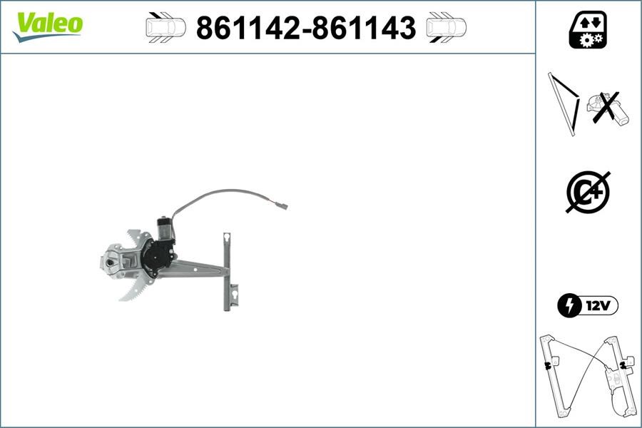 Jeep Wrangler III Arka Sol Cam Mekanizması VALEO