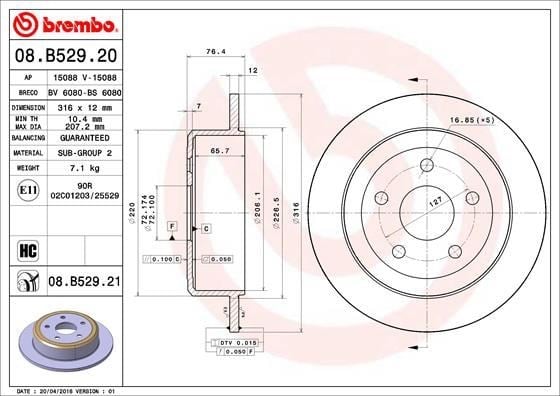Jeep Wrangler 3 Arka Fren Diski BREMBO