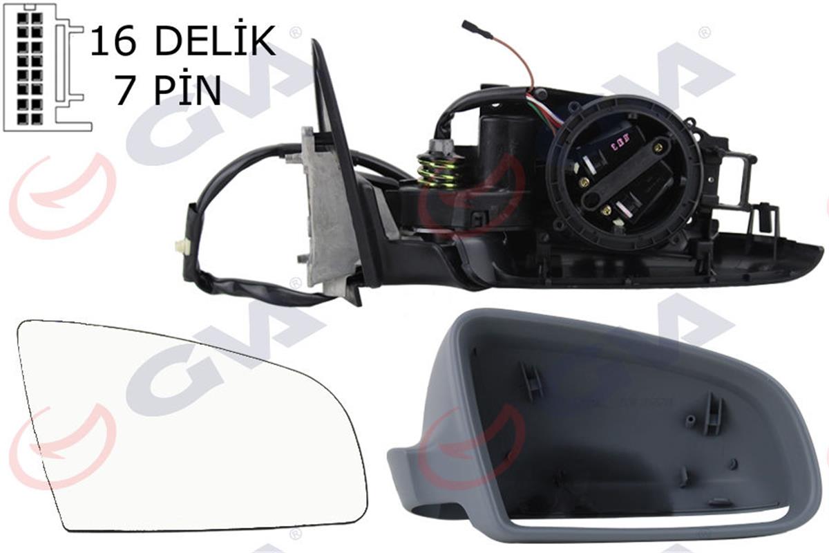 X Dış Dikiz Aynası Elektrikli Sağ Audi A3 5 Kapı 03-08 Katlanır Isıtmalı Astarlı