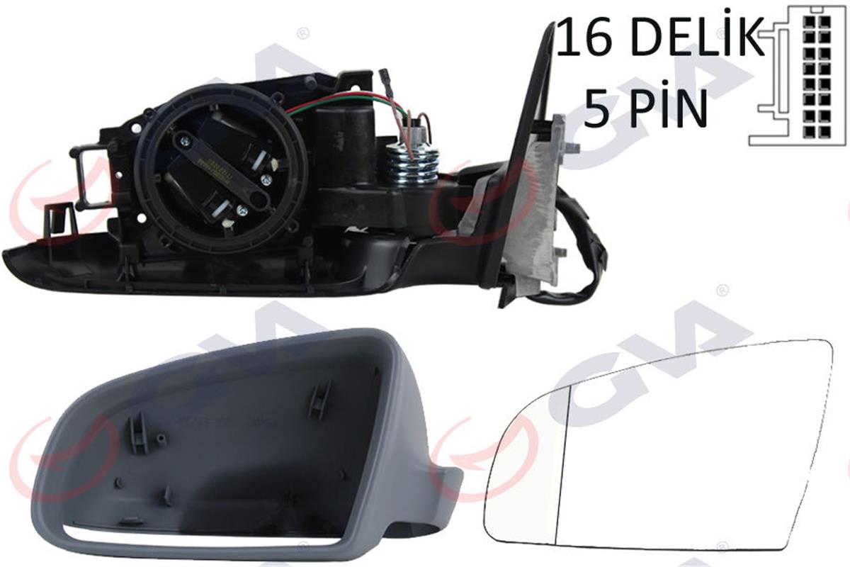 X Dış Dikiz Aynası Elektrikli Sol Audi A3 3 Kapı 03-08 Isıtmalı Astarlı Asferikl