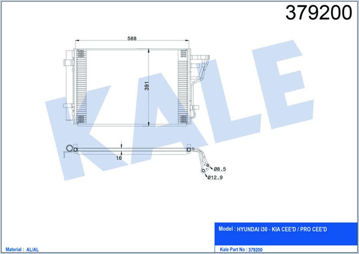 X Klima Radyatörü Kondenser İ30 1.4İ 07 Al/Al 587X391x16