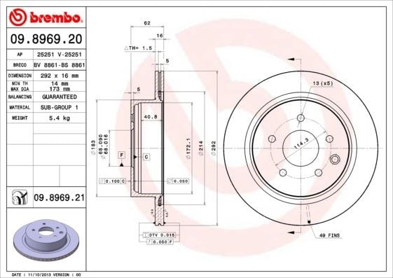 Nissan X-Trail Arka Fren Aynası BREMBO