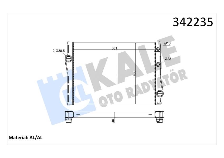 BMW F15 F16 E70 E71 E72 Motor Su Radyatörü KALE-RADYATOR