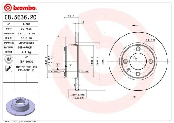 Citroen Xantia Arka Fren Aynası BREMBO