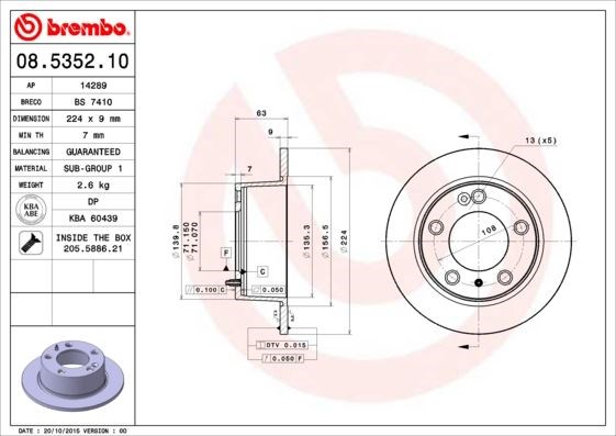 Citroen XM Arka Fren Aynası Dolu BREMBO