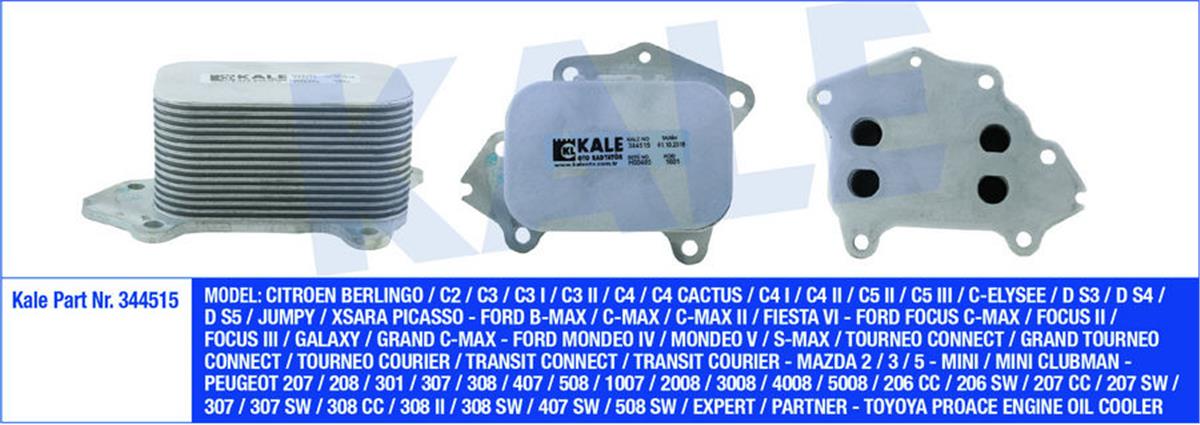 Yağ Soğutucusu P-107-206-307-C1-C2-C3-Partner-Berlingo-Focus Iı-Iıı-1.6 Hdı