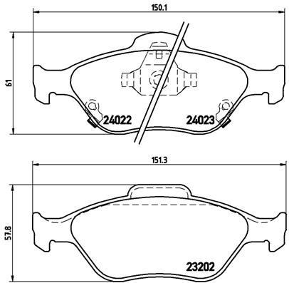 Toyota Yaris Ön Fren Balatası BREMBO