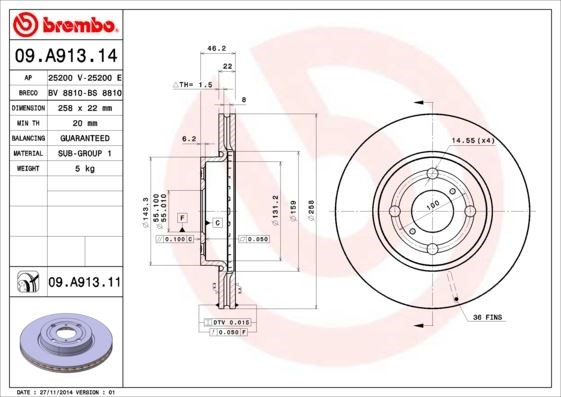 Toyota Yaris Ön Fren Diski Hava Kanallı BREMBO