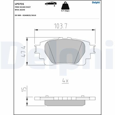 Toyota Yaris Cross Arka Fren Balatası DELPHI