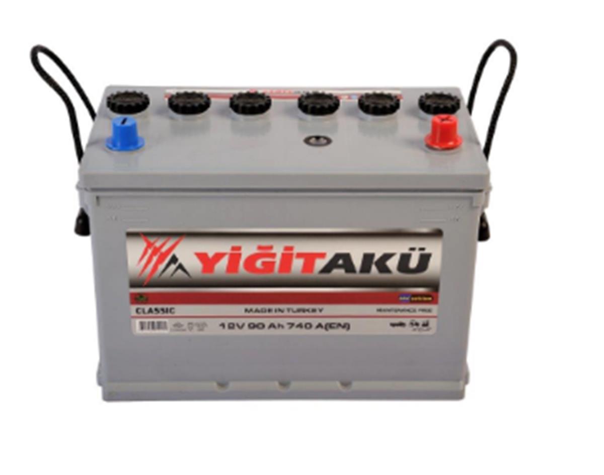 Yıgıt Aku  12V 90Ah Hibrid H3 Düz Mf 740 Cca 324*175*227 Tüm Kenarları Tırnaklı