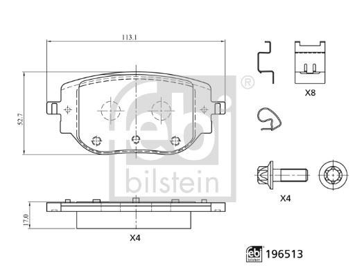 Zafira Life Arka Fren Balatası Otomatik El Freni [19> 294 mm] FEBI