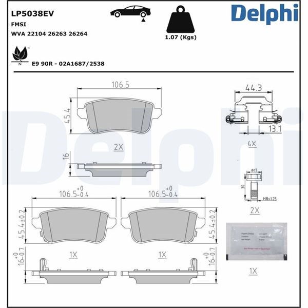 Renault Zoe Arka Fren Balatası DELPHI