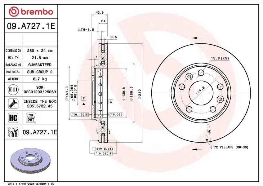 RENAULT ZOE DİSK PEDİ KİTİ BREMBO