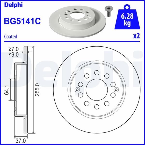 MG ZS Arka Fren Diski Çiftli Paket DELPHI