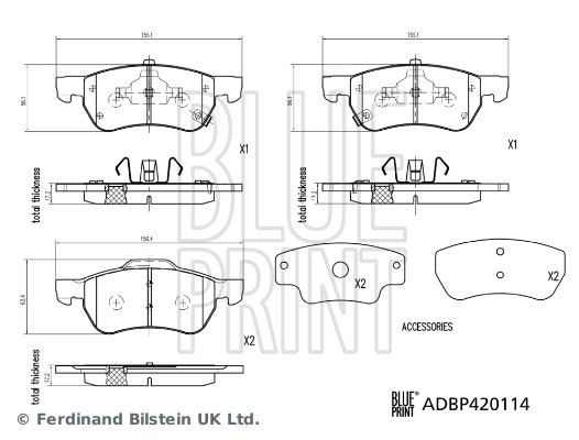 MG ZS Fren Balatası Takımı BLUEPRINT