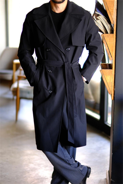 Torenzi Kruvaze Belted Old Money Trench Siyah