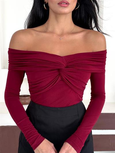 Düğüm Detay Body Bordo
