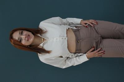 Yandan İpli Crop Gömlek