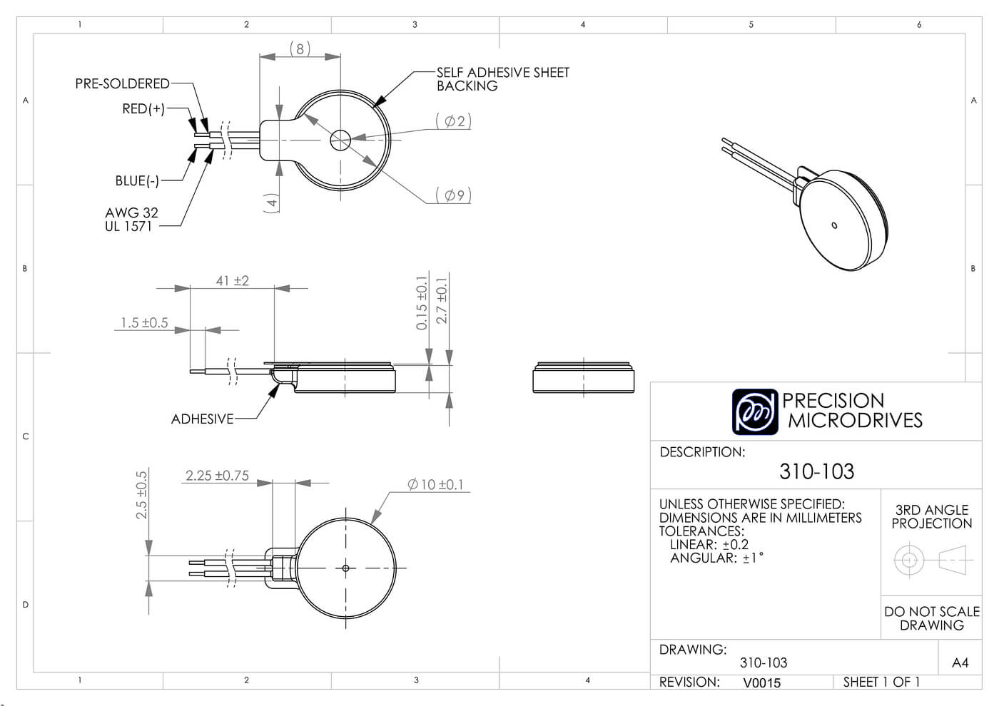 3x10mm Mini Vibrasyon Motoru (Şaftsız) - Kablolu Titreşim Motoru