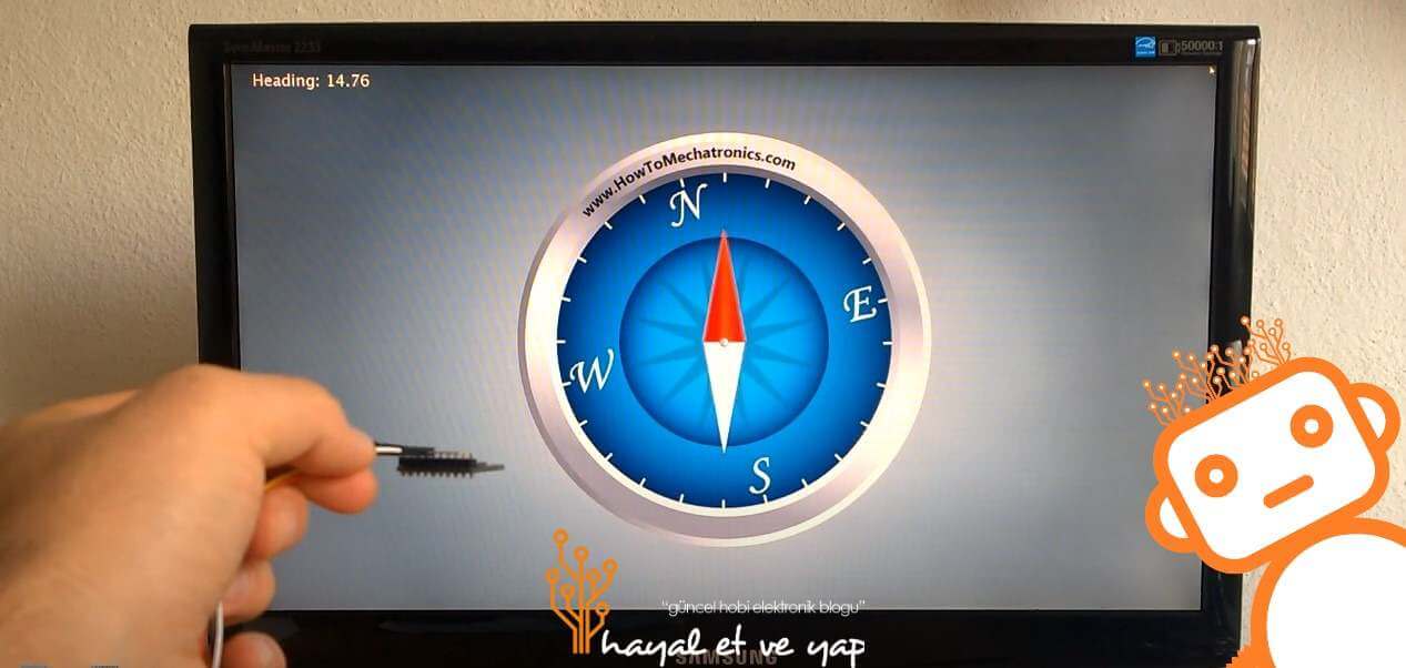 Arduino ile Dijital Pusula Yapımı (HMC5883L Manyetik Sensör) | Robocombo