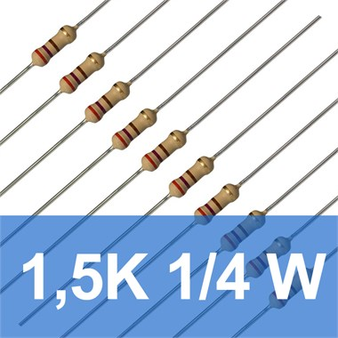 1.5K 1/4W Direnç (10 Adet)