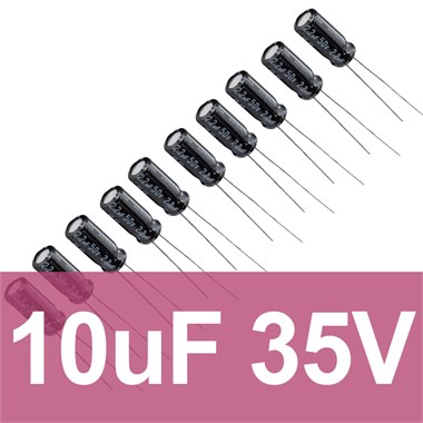 10uF 35V Elektrolitik Kondansatör (10 Adet)