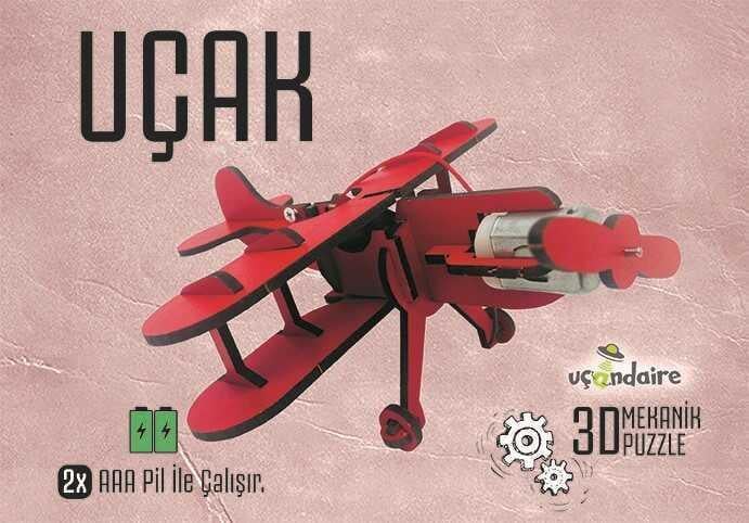 3d Mekanik Puzzle  Eğitici Oyuncak  Uçak