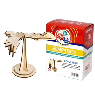 Ahşap Denge Kuşu - Ağırlık Merkezi Deney Seti (STEM)