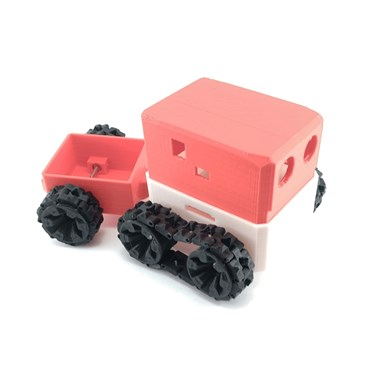 Arduino Tank Robot Kiti (Paletli - Römorklu) Kırmızı - 3D Print