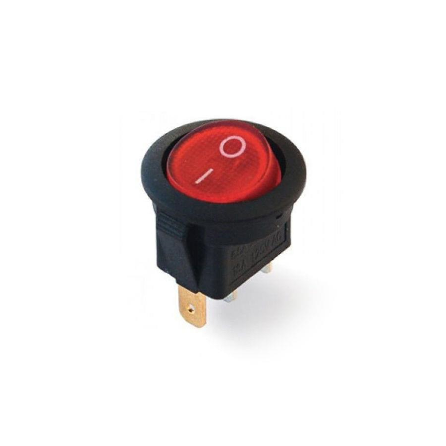 Işıklı ON/OFF Anahtar Yuvarlak 20mm DC 12V