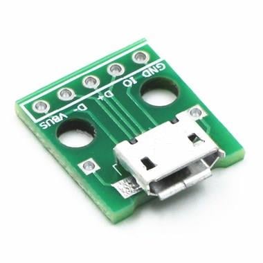 MICRO USB Dip B Tipi Dişi Konnektör Kartı