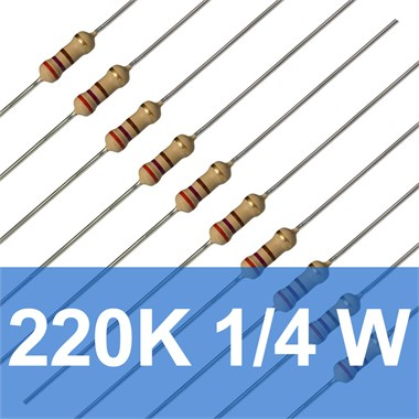 220K 1/4W Direnç (10 Adet)
