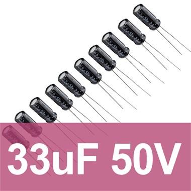 33uF 50V Elektrolitik Kondansatör (10 Adet)