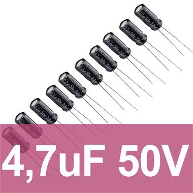 4.7uF 50V Elektrolitik Kondansatör (10 Adet)