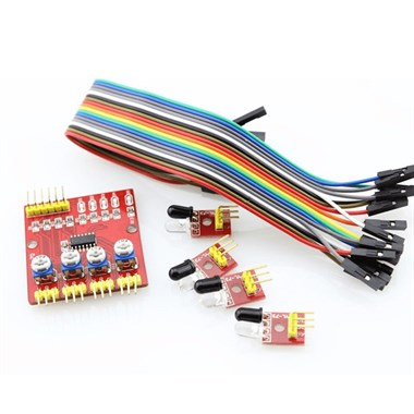 4'lü Çizgi İzleyen Sensör Seti Arduino Uyumlu