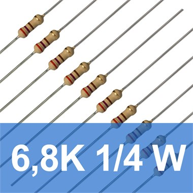 6.8K 1/4W Direnç (10 Adet)