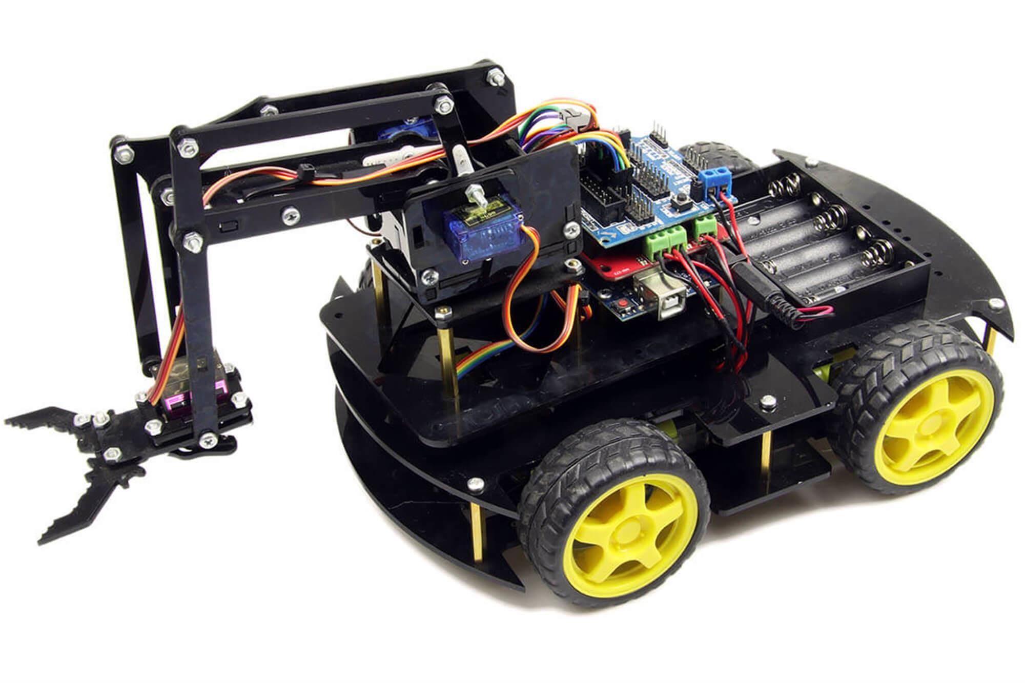 Arduino Robot Kollu 4WD Mobil Araba Kiti (demonte)