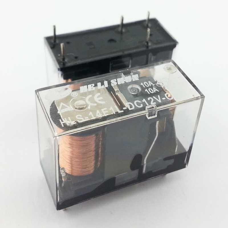 Helishun HLS-14F1L-DC12V-C 10A 12V 5 Pin Şeffaf Te