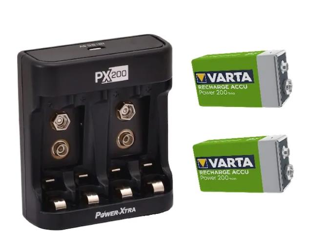 Power-Xtra PX200 Şarj Cihazı 2 Adet 9VLŞarjlı Pil