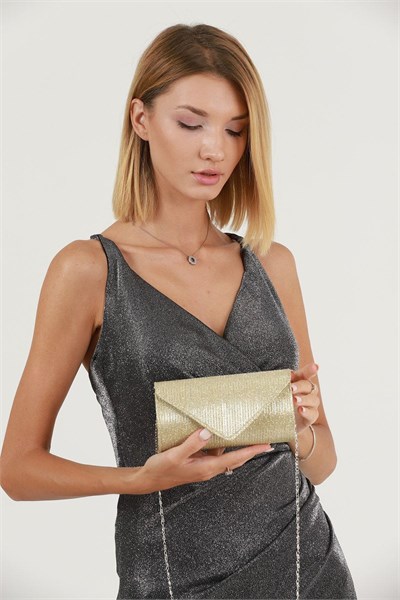 Abiye Bayan Çanta Gold AB0102